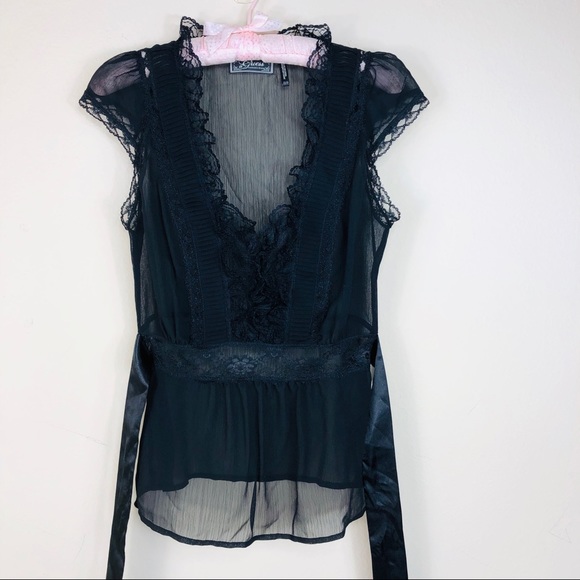 Guess Tops - Guess Sexy Black Lace Blouse XS/TP